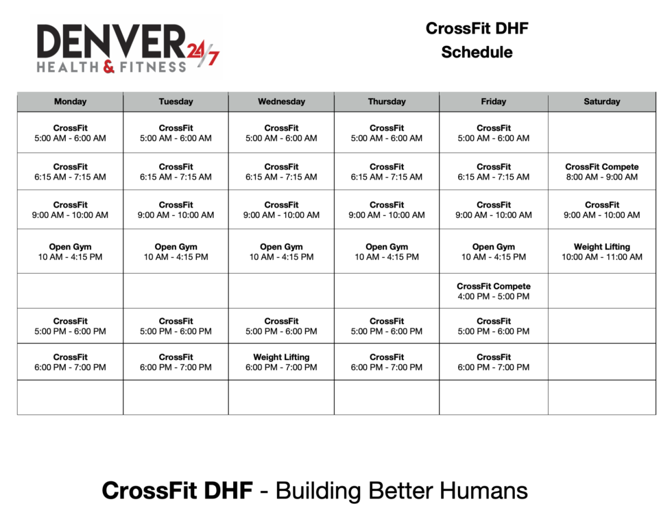 CrossFit Class Schedule