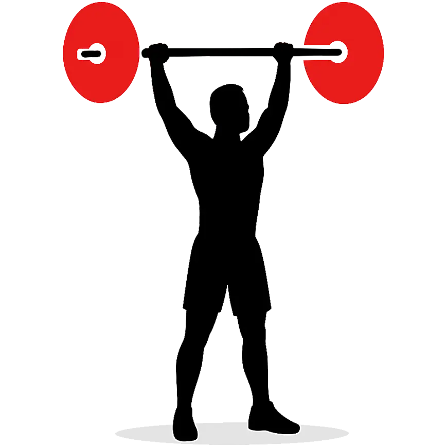 Person lifting weights icon