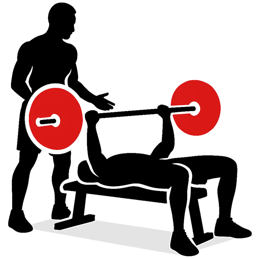 personal trainer spotting a weightlifter icon