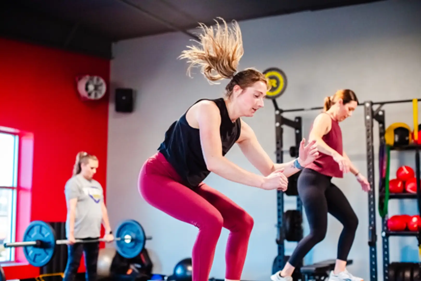 ceremony-les-mills_6 Woman doing box jumps.